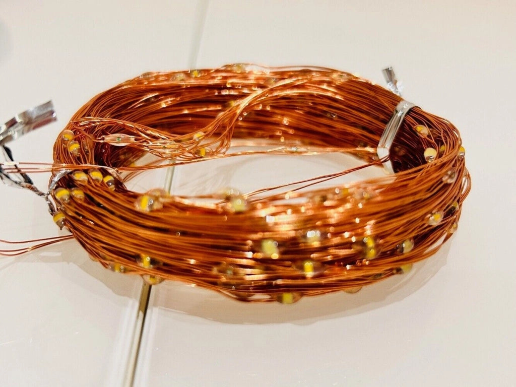 Catena luminosa di 300 Micro LED luci di Natale caldo fisso e bianco freddo intermittente per esterni e interni