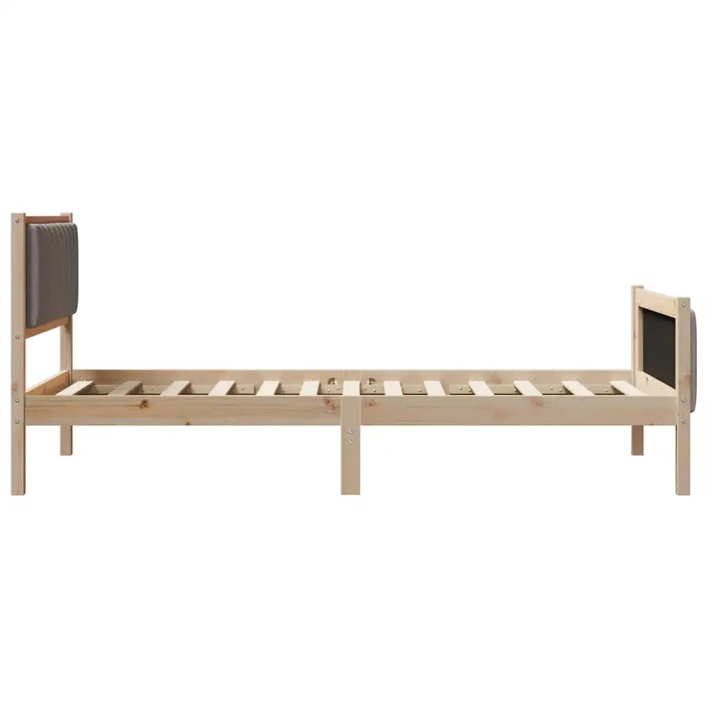 Struttura del Letto con testiera Marrone e taupe 100 x 200 cm 878492