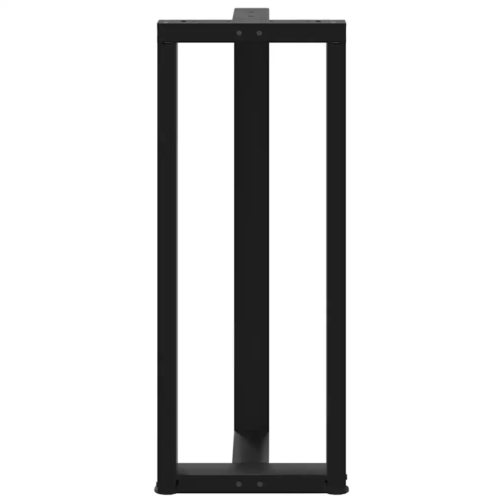 Gambe per tavolo da bar a forma di T 2 pz nere 50x35x(100-101) cm in acciaio 4013088