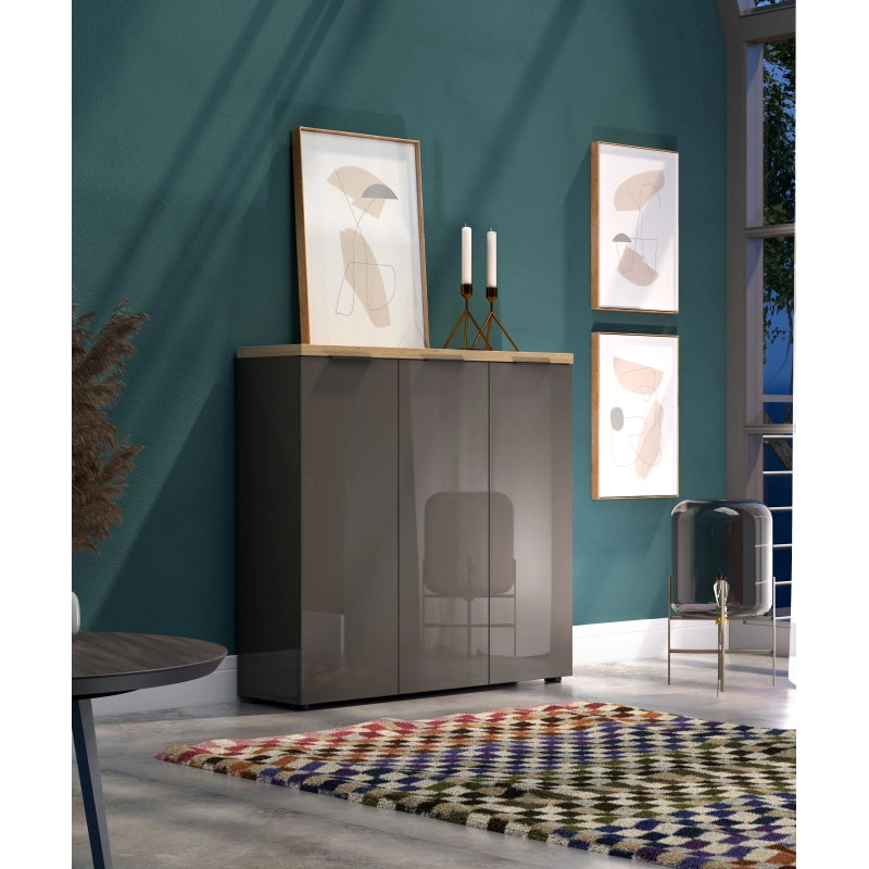 Scarpiera 3 ante IDEA antracite-rovere made in Italy