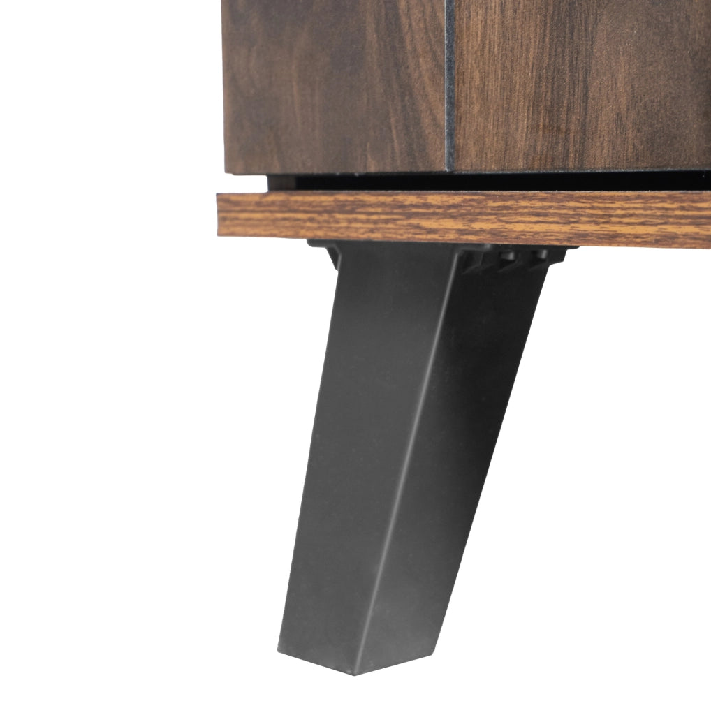 Armadio portascarpe moderno 80 x 35;5 x 110 cm in truciolare effetto legno scuro; con ripiani regolabili