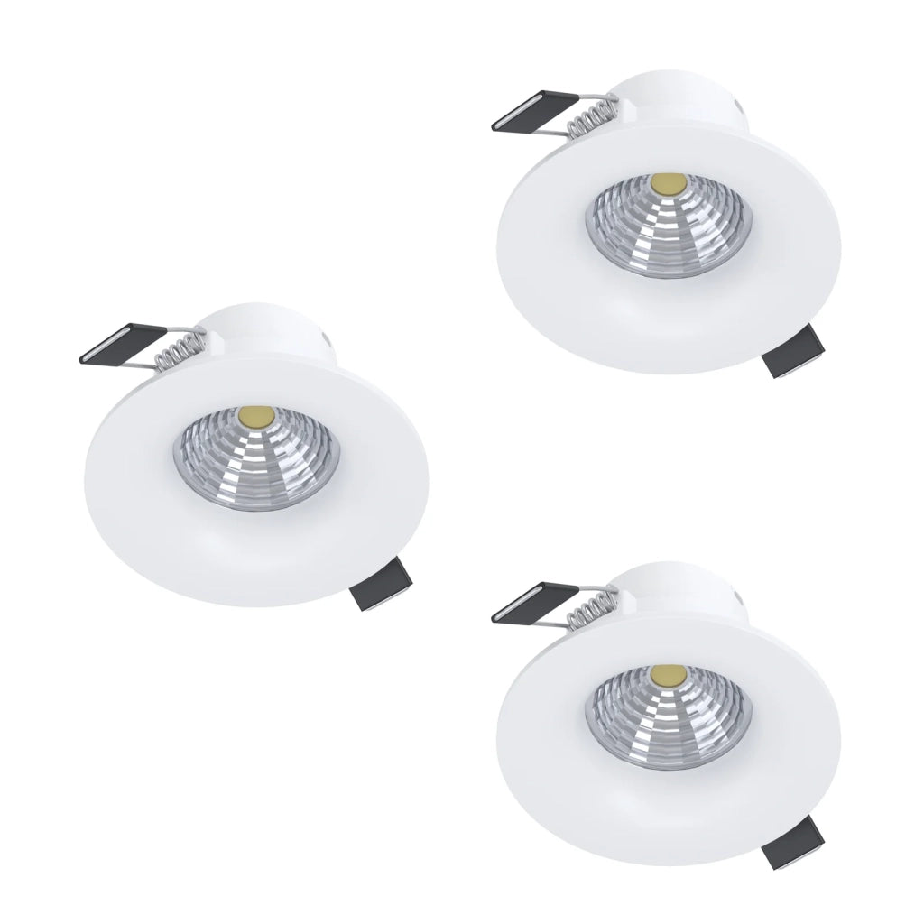 Set 3 Faretti Incasso Moderno Saliceto Alluminio Bianco Led 4,8W 3X450Lm Ip20