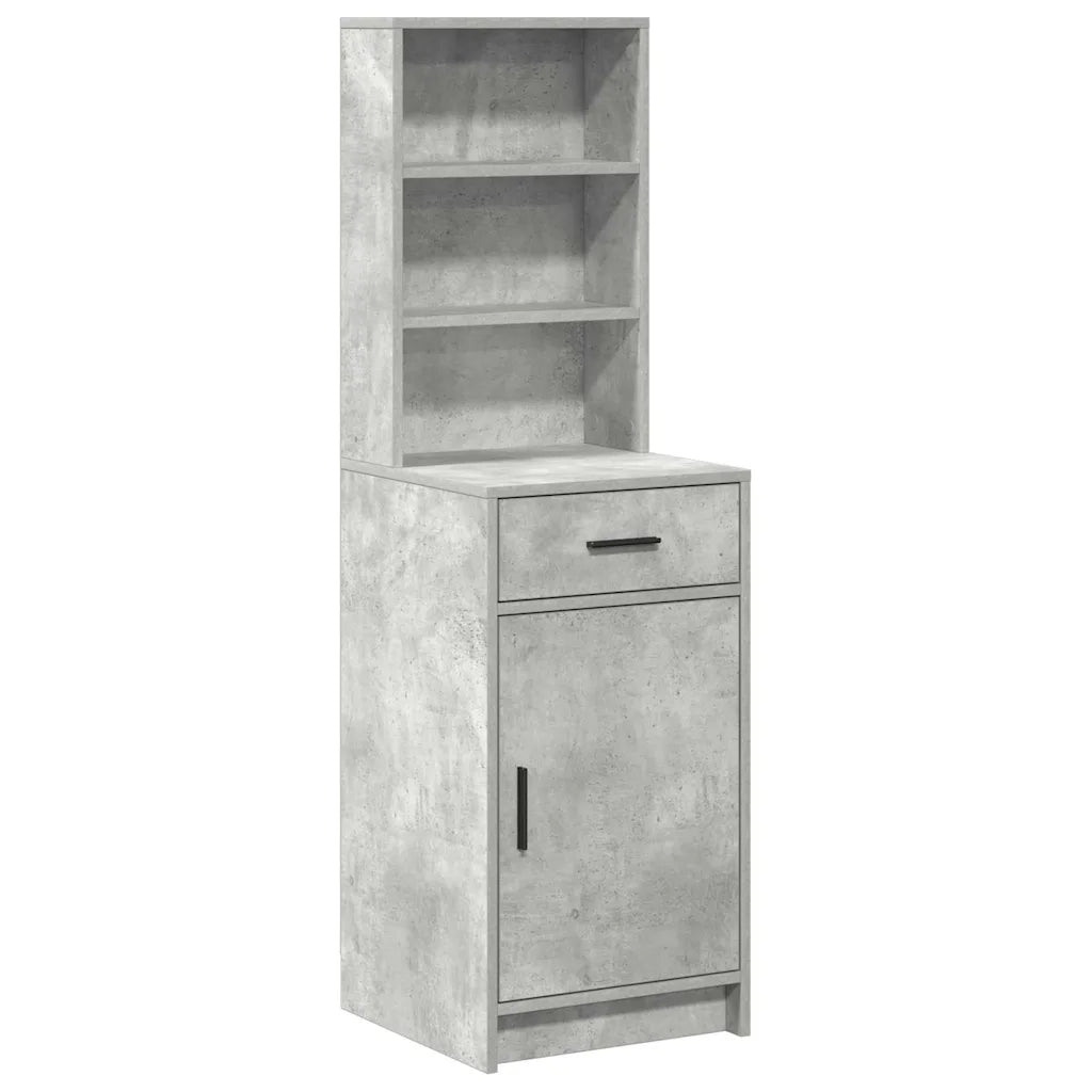 Credenza-Buffet-Armadio da cucina Grigio cemento 40 x 40,5 x 135 cm Legno multistrato
