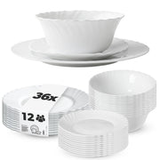 Servizio di stoviglie KADAX da 36 piatti, colore bianco