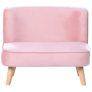 Divano per bambini rivestito in velluto senza braccioli rosa per bambini piccoli stile moderno