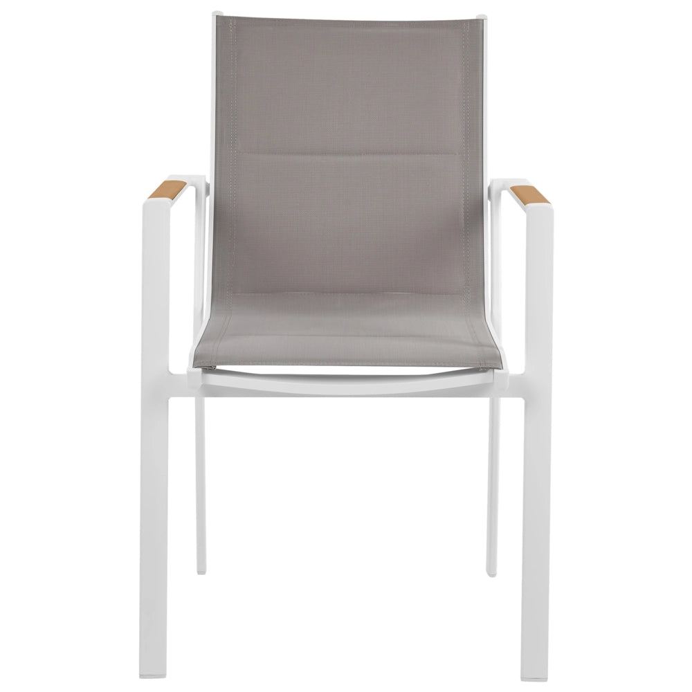 Set da giardino 8 posti con tavolo allungabile e sedie in alluminio grigio stile moderno esterno