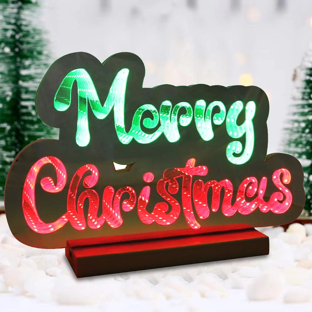 Scritta Merry Christmas Infinity 32cm Addobbo Luminoso Decorazione LED Natalizia