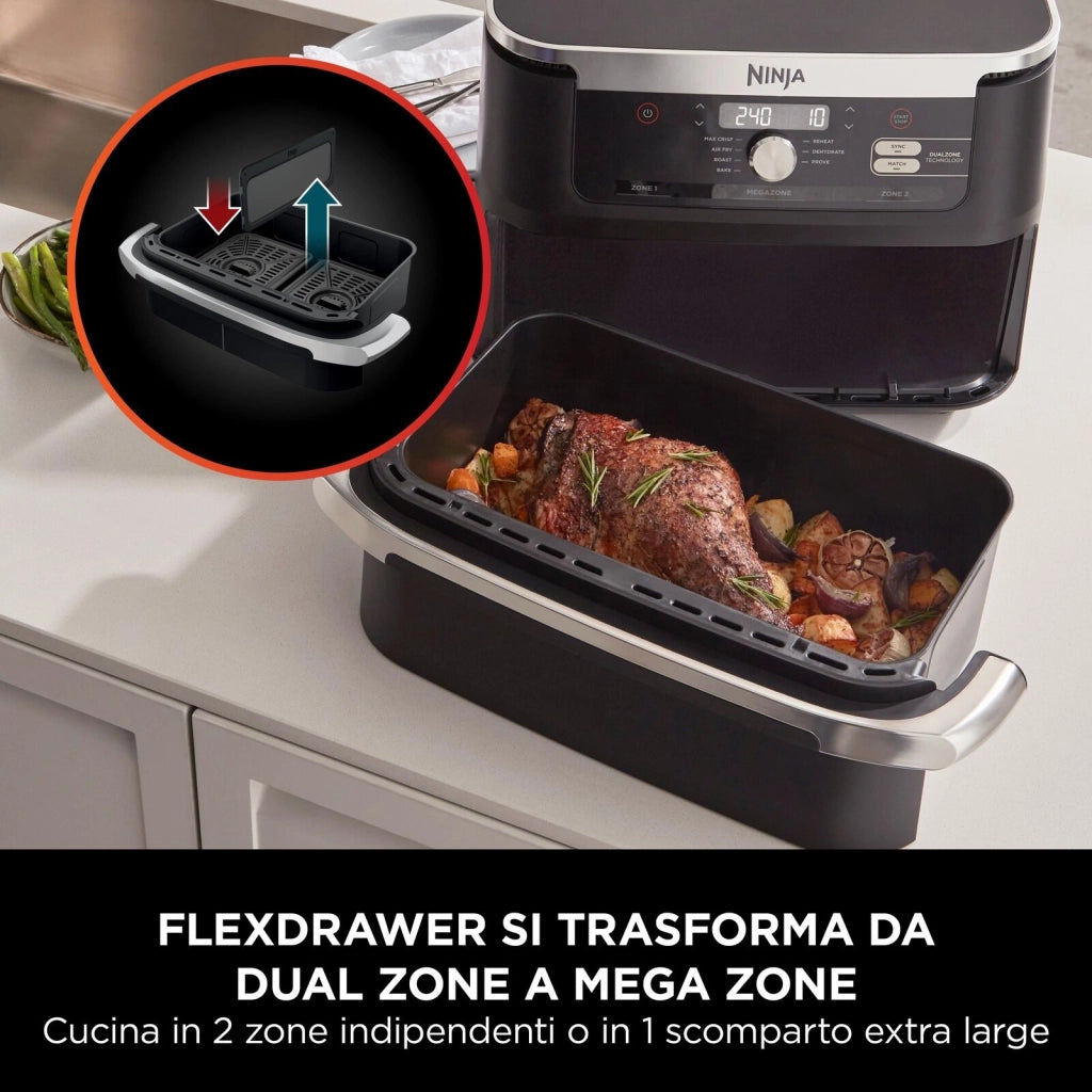 Ninja Friggitrice ad aria FlexDrawer da 10,4 L AF500EU