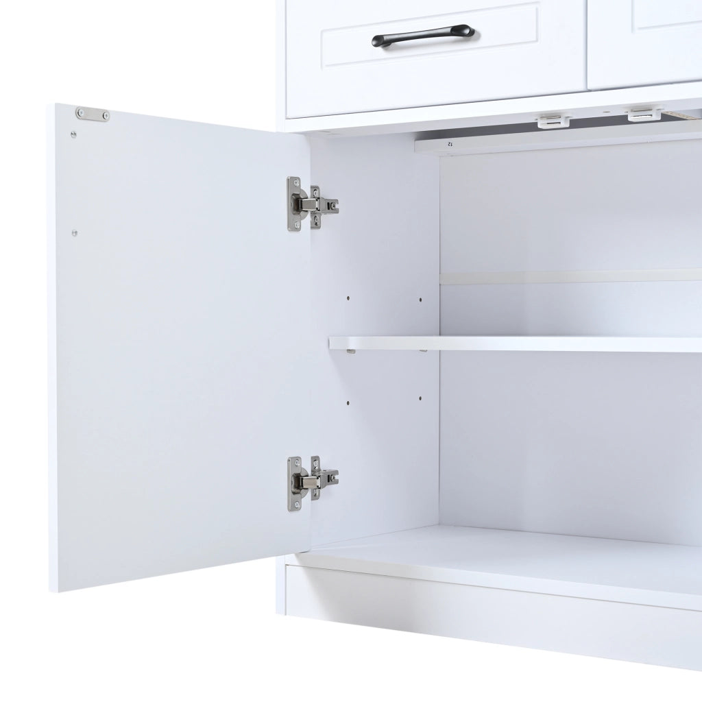 Credenza con 3 ante e 3 cassetti; ripiani regolabili - per soggiorno - bianco