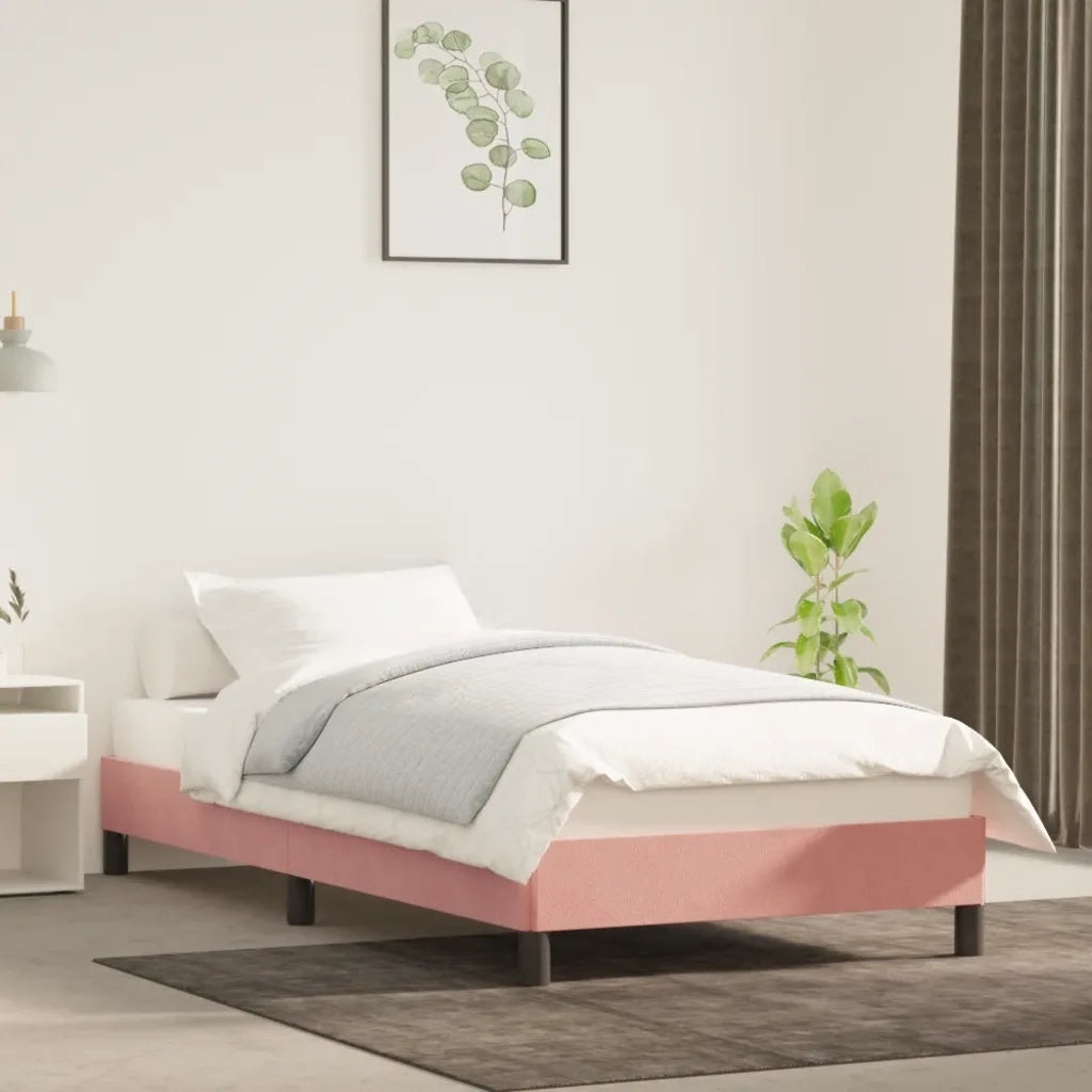 Giroletto-Struttura Letto Rosa 100x200 cm in Velluto 325951