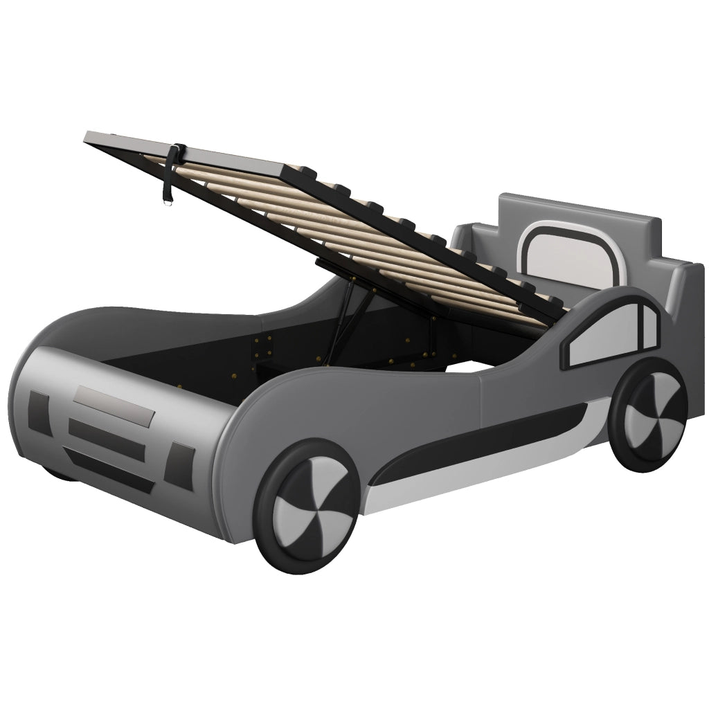 Letto per bambini a forma di auto 90x200 cm con rete e vano contenitore