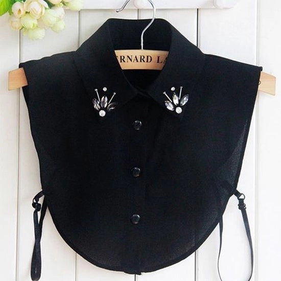 Kraag in Pizzo - Modello 10 - Nero - Colletti Separati per Maglione