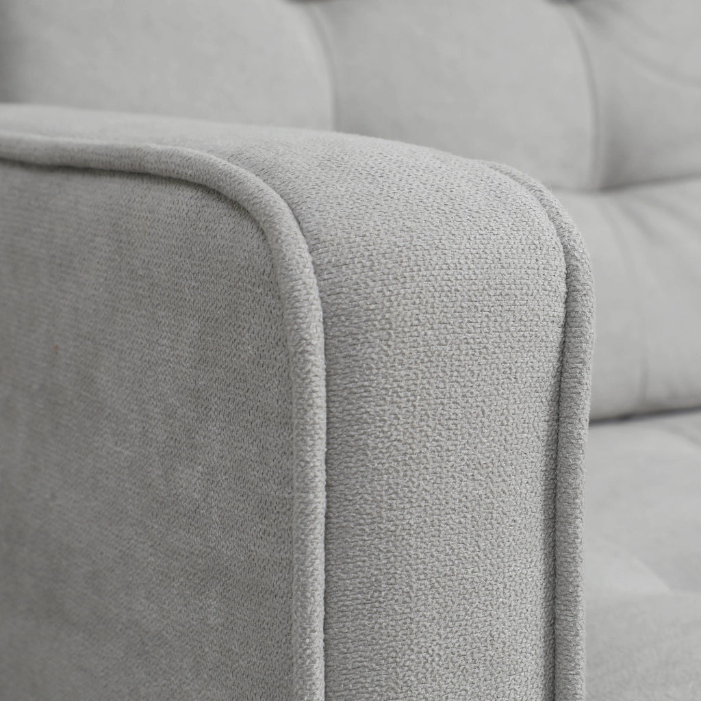 DIVANO 2 posti con vano contenitore 117x62x78 cm velluto Grigio Chiaro