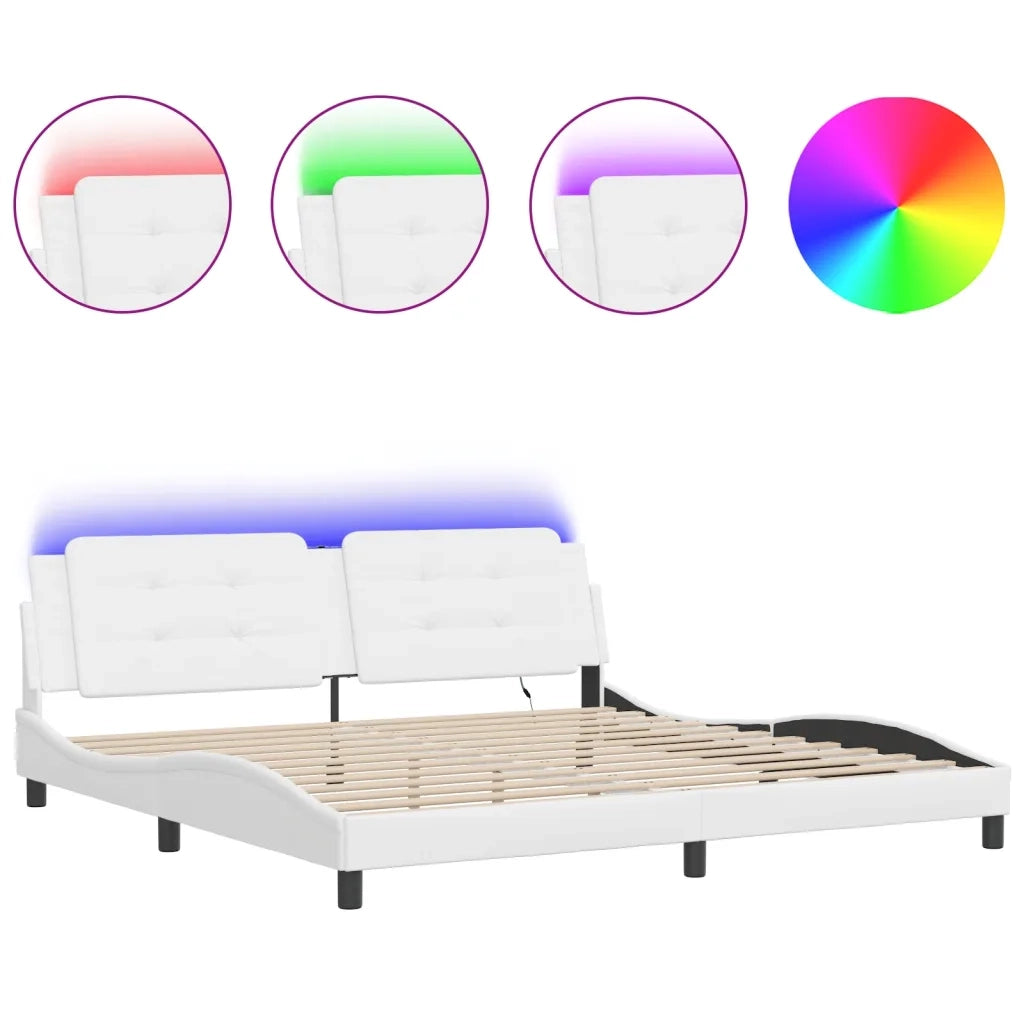 Giroletto con Luci LED Bianco 200x200 cm in Similpellecod mxl 91404