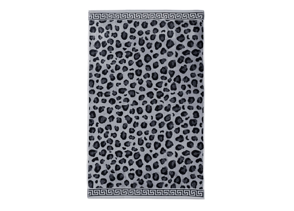 Telo Mare Jacquard Spugna Asciugamano Spiaggia Disegno Cleopatra Grigio