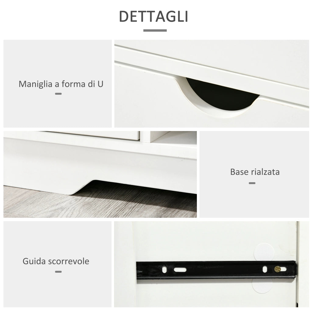 Scarpiera Salvaspazio in Legno ¨C zephmum ¨C Bianca, 80.5x30.5x43.5cm