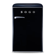 Frigorifero compatto con congelatore 110L stile retrò nero, freezer 18L e controllo temperatura per casa e ufficio - Sogo