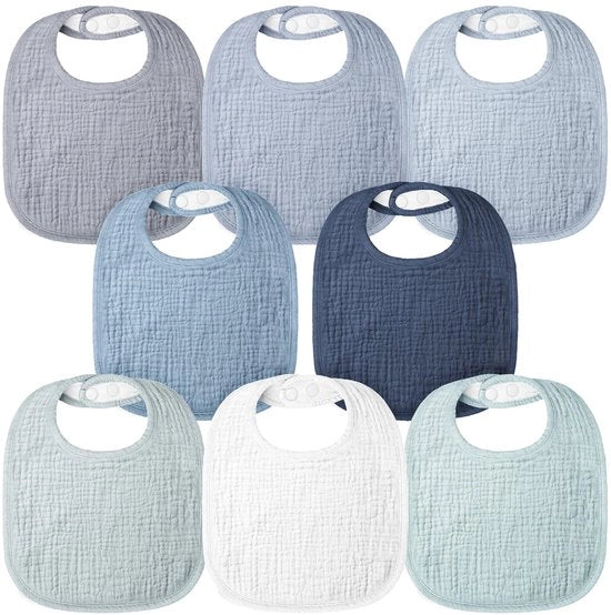 Muslino per Bambini, 100% Canotta Quadrata, Fazzoletti Adattabili, Fazzoletti Soffici per Ragazzi e Ragazze, 8 Pezzi (Mint Iceberg)