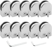 Glassegniture in acciaio inox 304, 10 pezzi, adattabili, per vetrine, inclusi accessori di montaggio