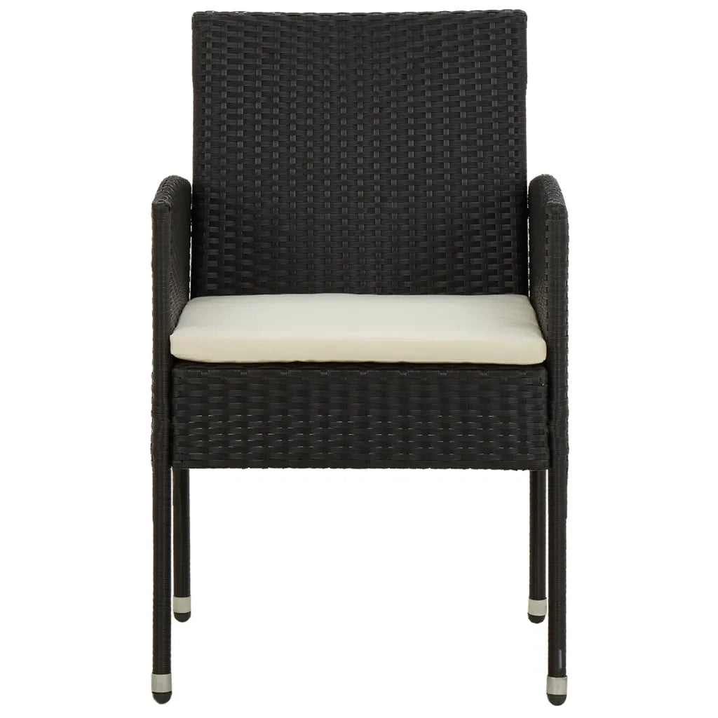 Set da Pranzo per Esterni 9 pz in Polyrattan Nero 3120110