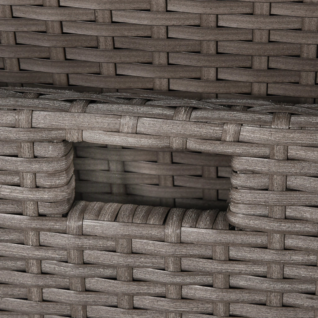 EasyComfort Set Mobili da Giardino Esterno Tavolo con 4 Sedie 4 Poggiapiedi 9pz Rattan Grigio