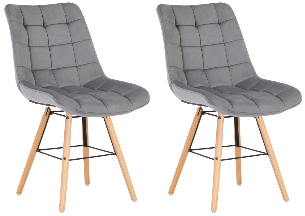 Set di 2 sedie da pranzo Leni Velvet grigio