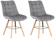 Set di 2 sedie da pranzo Leni Velvet grigio