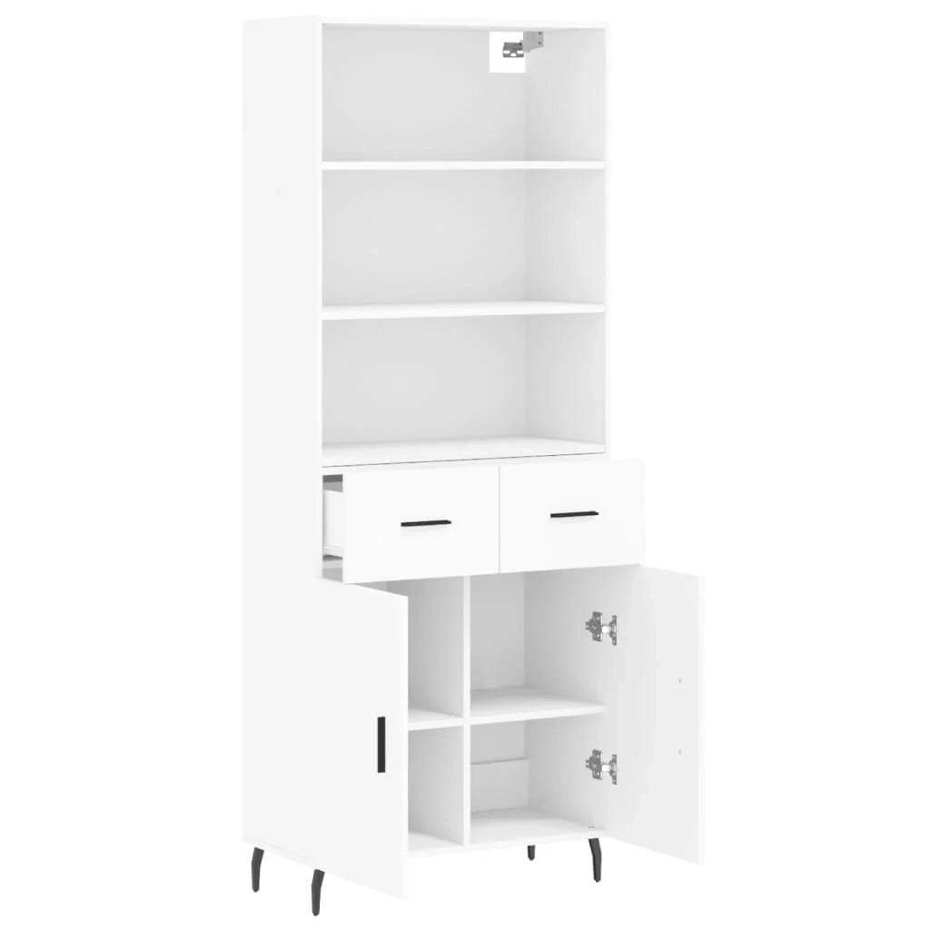 Buffet credenza cassettiera mobiletto mobile contenitore organizer cucina soggiorno salotto alto 69,5 x 34 x 180 cm legno ingegnerizzato bianco 02_0032715