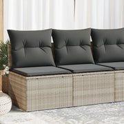 Divano Giardino 2pz con Cuscini-Sofa da Giardino-Divanetto da esterno Grigio Chiaro Polyrattan Acacia 652005