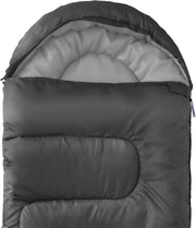 Sacco da letto per adulti - 3 stagioni leggero morbido spesso accogliente caldo sacco da letto per estate inverno campeggio escursioni outdoor viaggi per clima caldo e freddo - nero