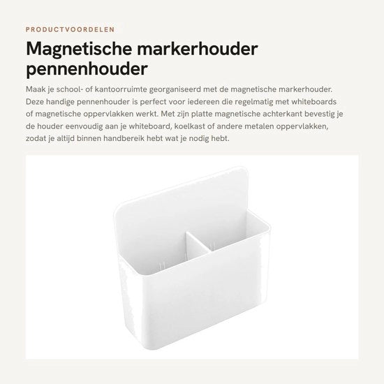 Organizzatore Magnetico per Ufficio - Penna e Matita - Materiale ABS Duraturo - Whiteboard - Scuola e Ufficio