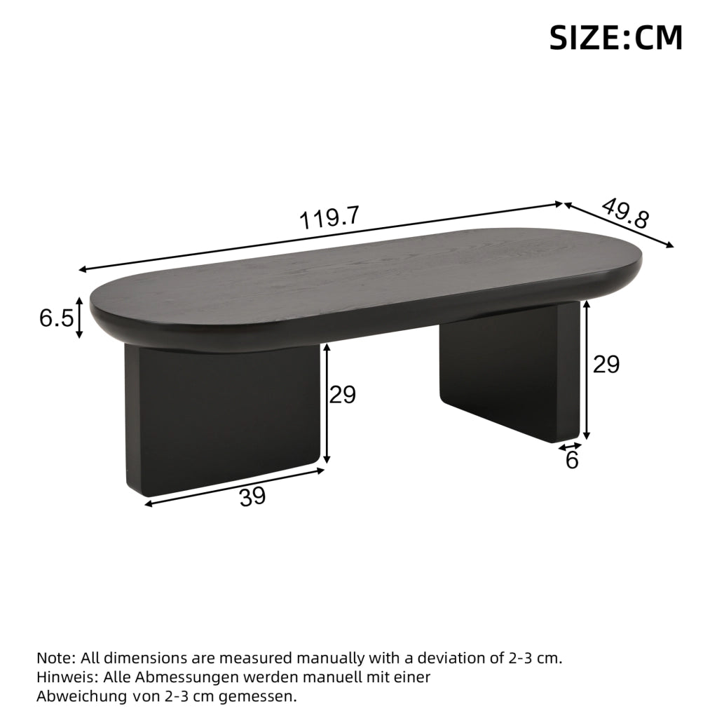 Tavolino da caffè 119;7x49;8x35;5 cm con design minimalista in MDF nero