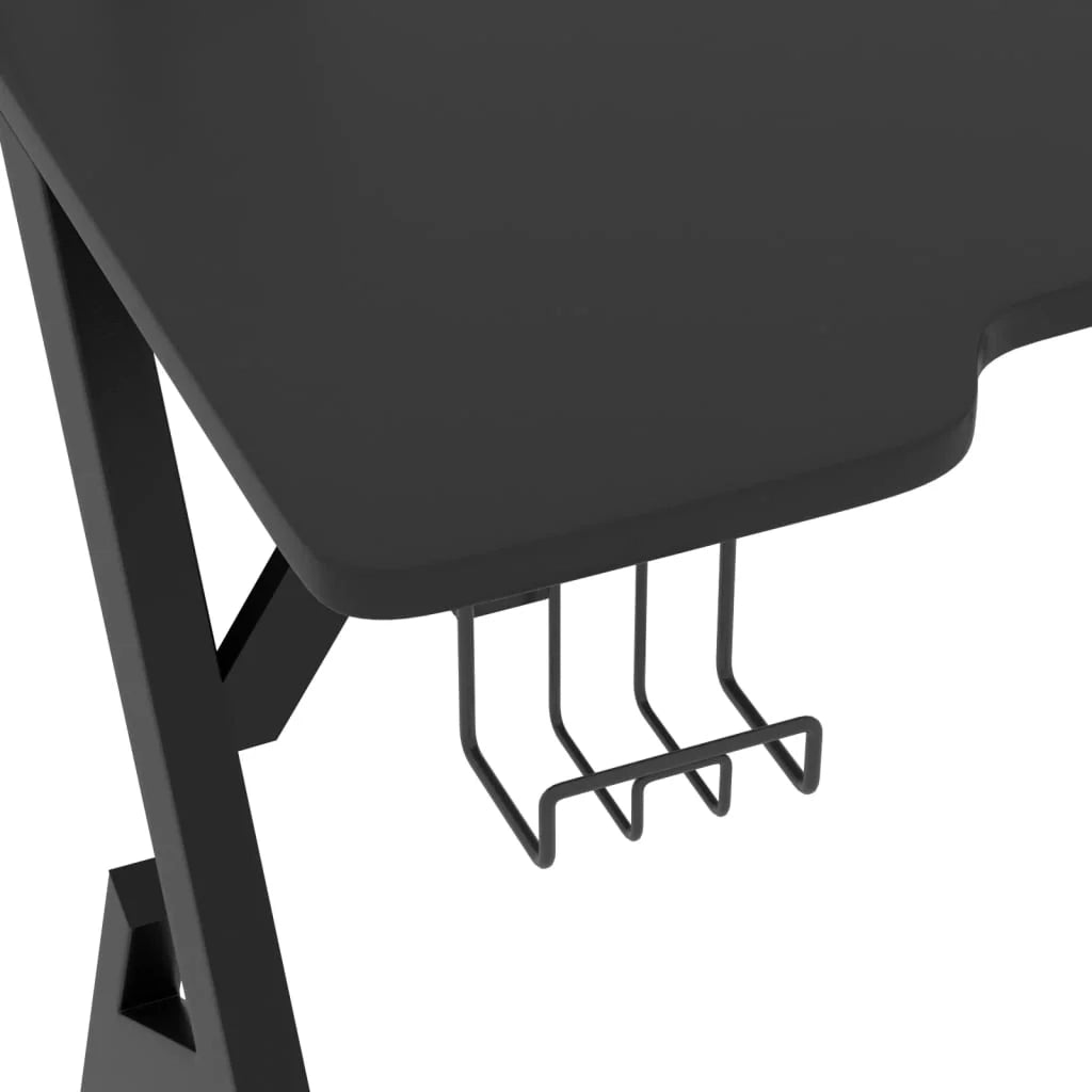 Scrivania tavolo postazione di lavoro mobile per computer studio per computer scrivania da gioco con gambe a Y 110 x 60 x 75 cm nero 02_0023771