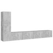 Set di Mobili Porta TV 3 pz | Armadietto TV | Mobile Porta TV Grigio Cemento in Legno Multistrato