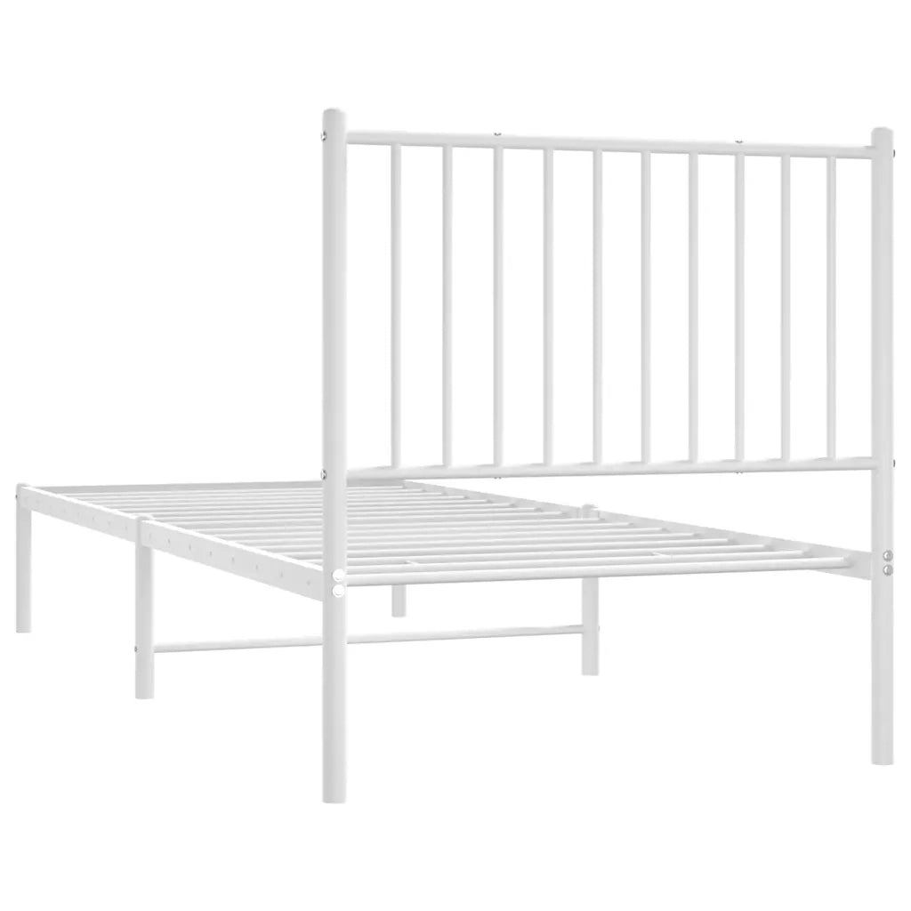 Giroletto con Testiera-Struttura Letto con testiera Metallo Bianco 80x200 cm 673113