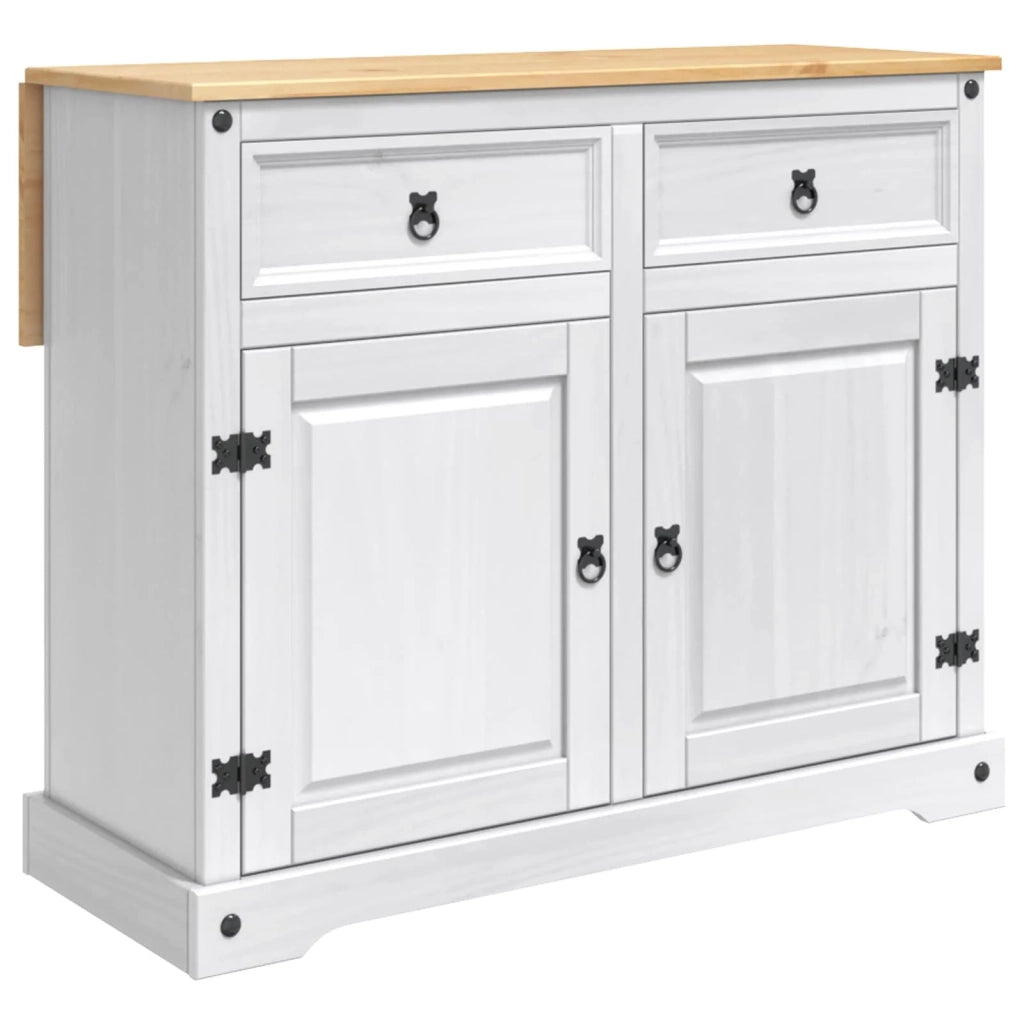 Carrello da Cucina 2 pcs Bianco e Cera di Miele Pino Massello 3425385