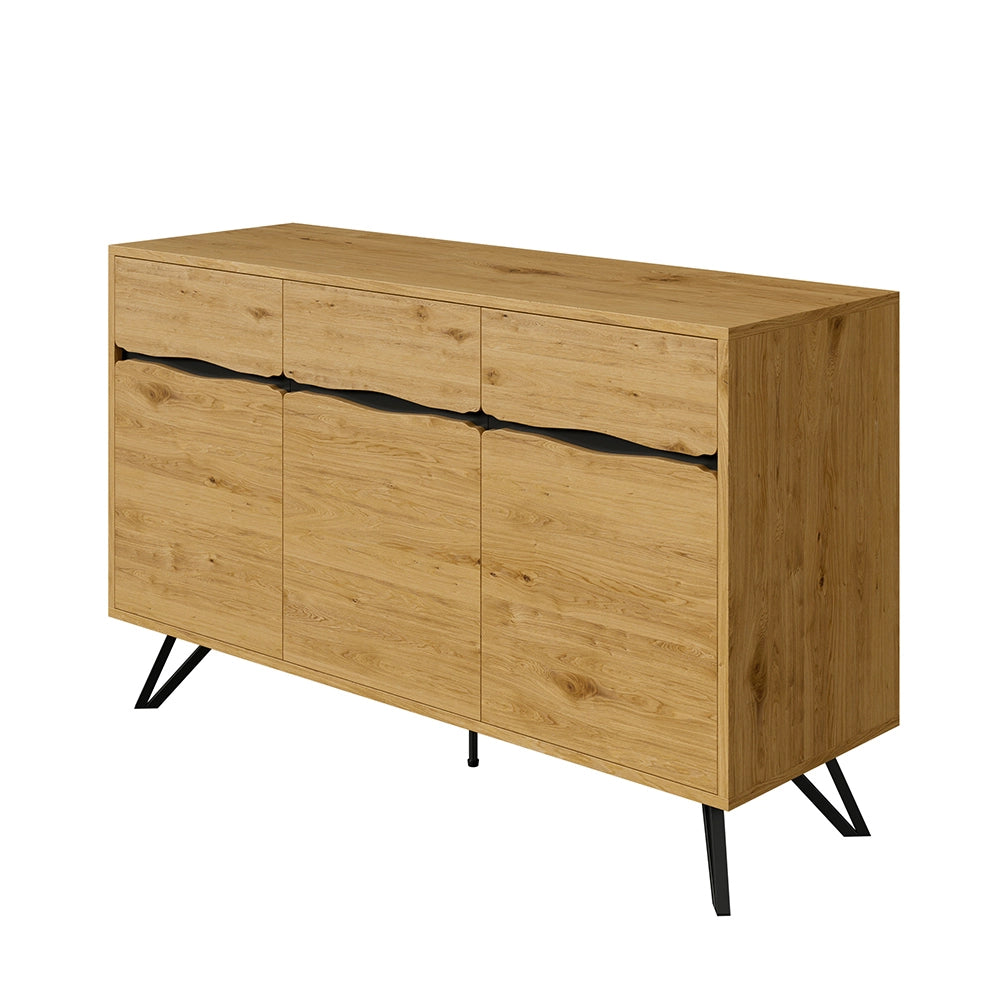 Buffet - Xylo - 3 porte legno piedi metallo moderno