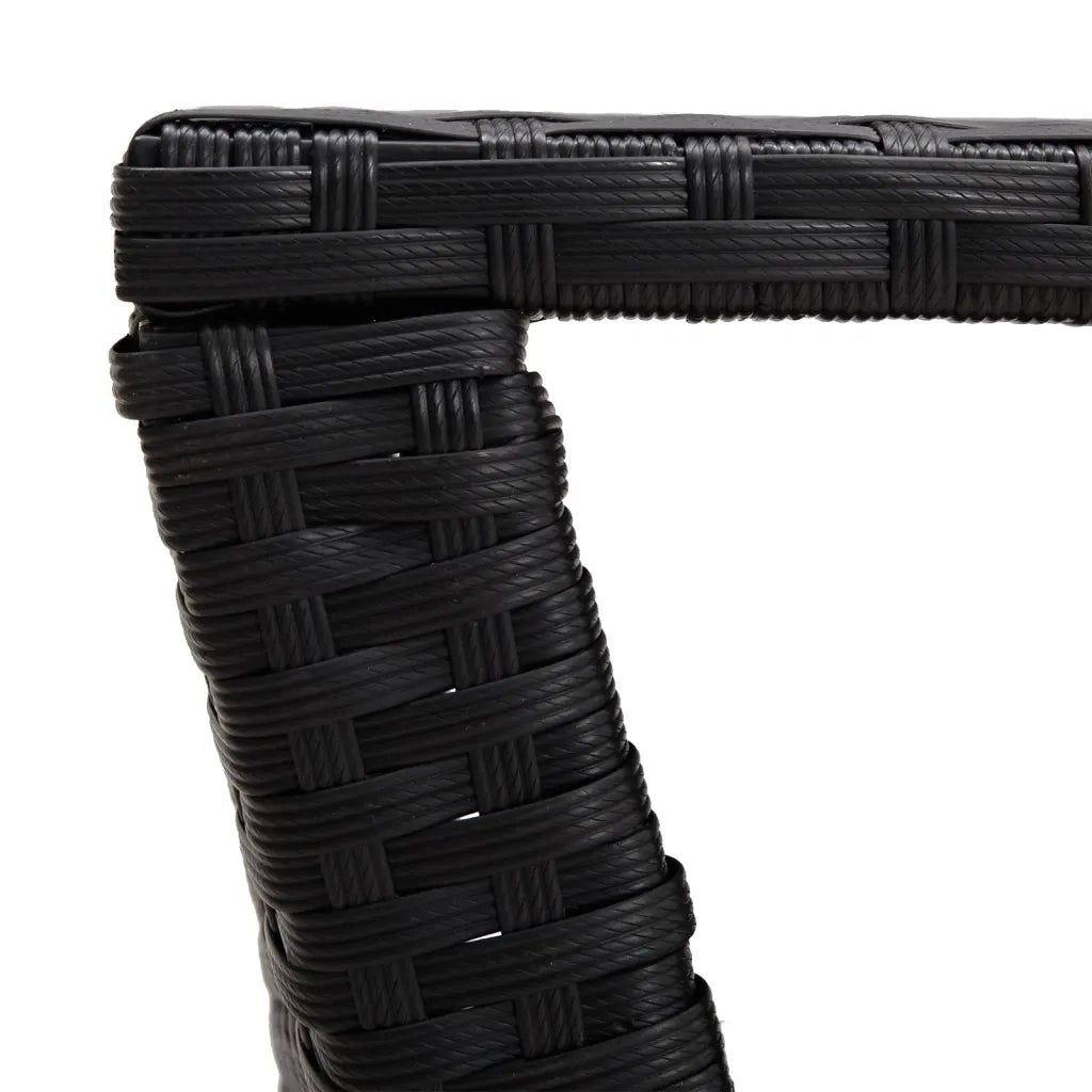 Tavolino Nero 100x50x40 cm in Polyrattan 319390