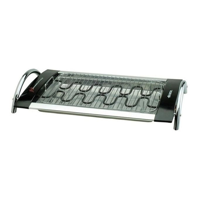 Ariete 732 Churrasco Grill, Barbecue elettrico, 2000 W, Doppia Griglia in acciaio cromato, Regolazione temperatura, Grigio