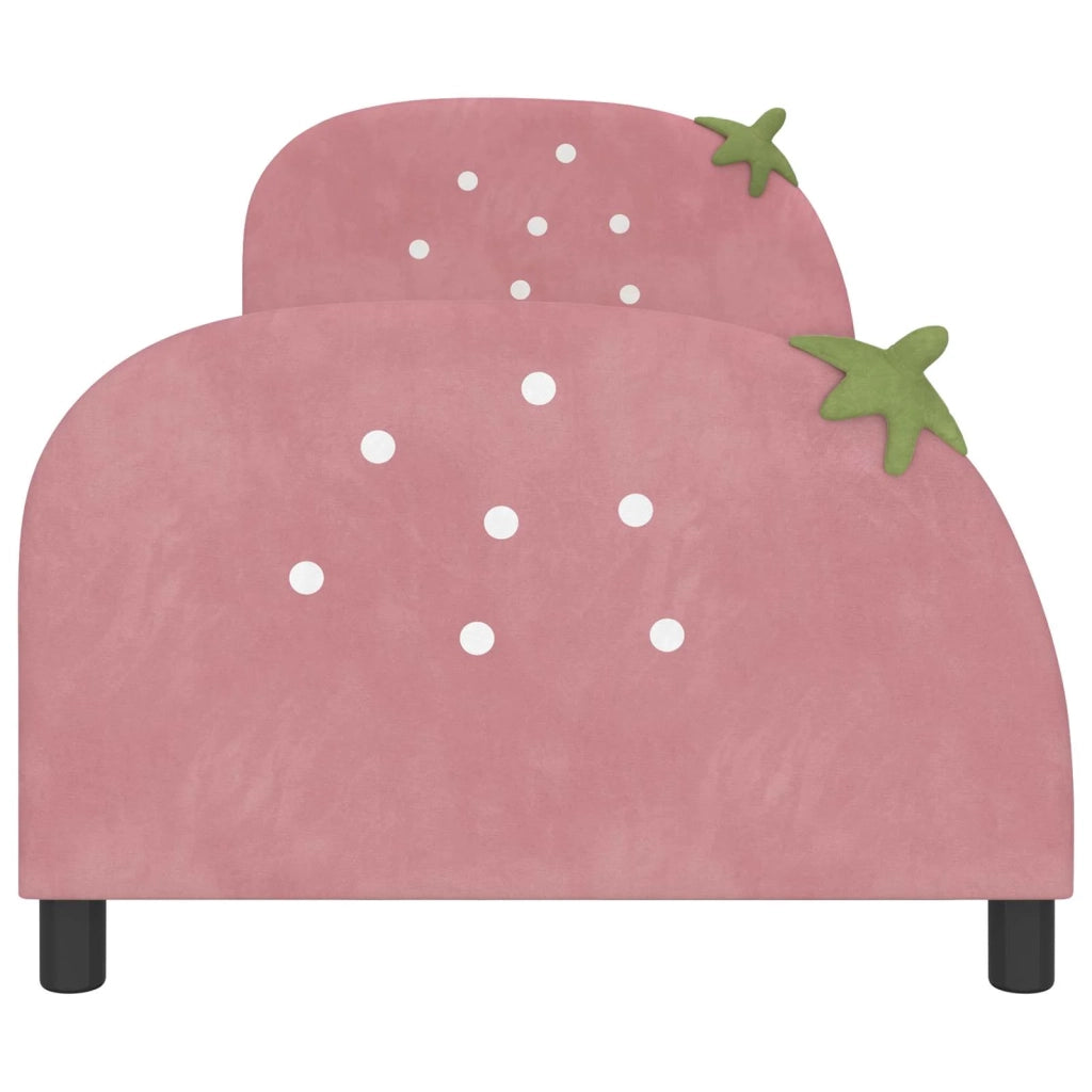 Struttura letto bambini con testata Rosa 80 x 200 cm Velluto