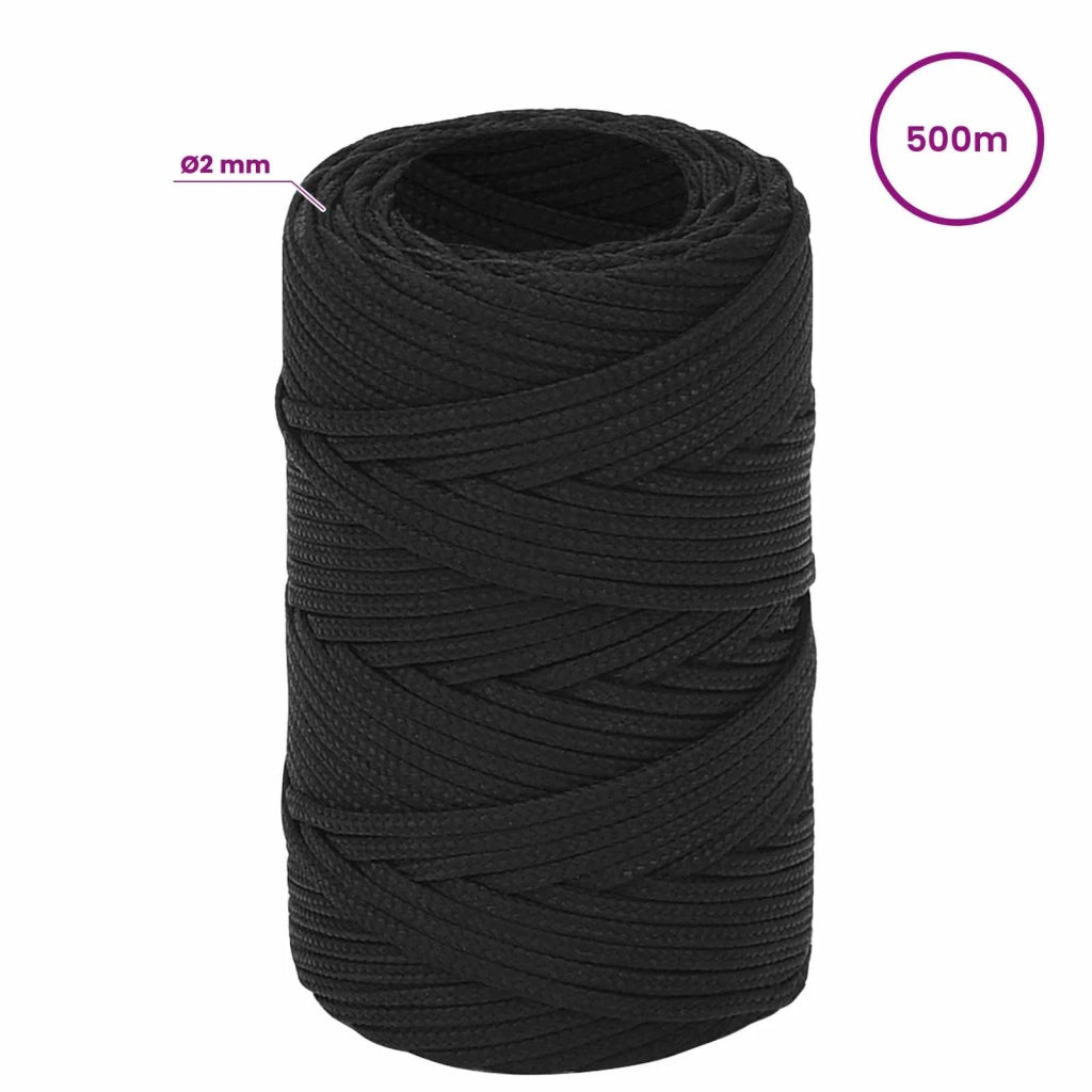 Corda multiuso 2 mm 500 m Nero PP 27 kg Carico massimo 3473230