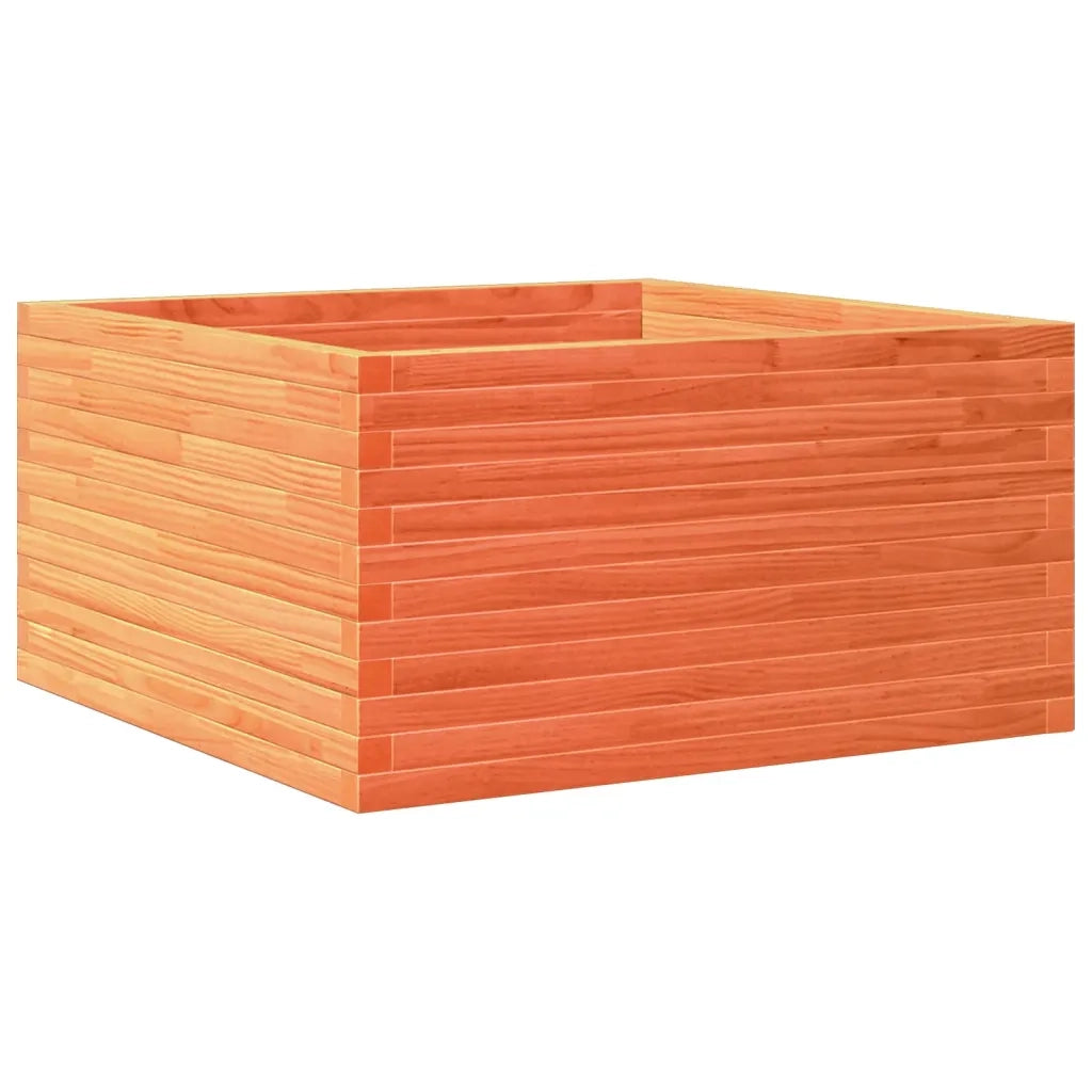 Fioriera Giardino-Vaso da Esterno-Contenitore per Piante Marrone Cera 90x90x46 cm Legno Massello Pino