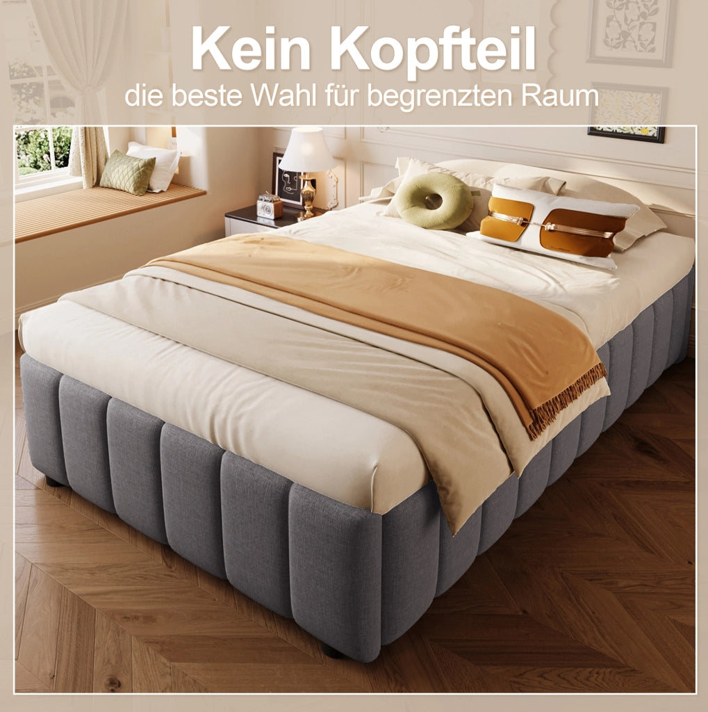 Letto imbottito singolo 90x200 cm con contenitore idraulico grigio