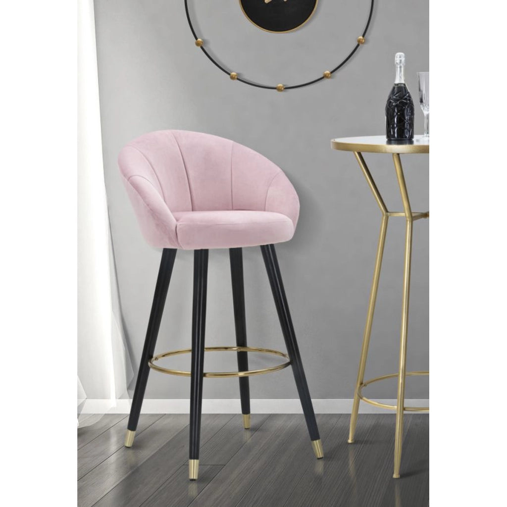 Sgabello Alto VKH431, Rosa, Metallo, 55x56x104 cm