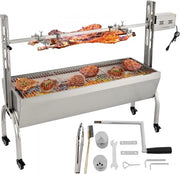 Rotisserie per BBQ da 132lbs con carico 40W in acciaio inox per grigliate esterne