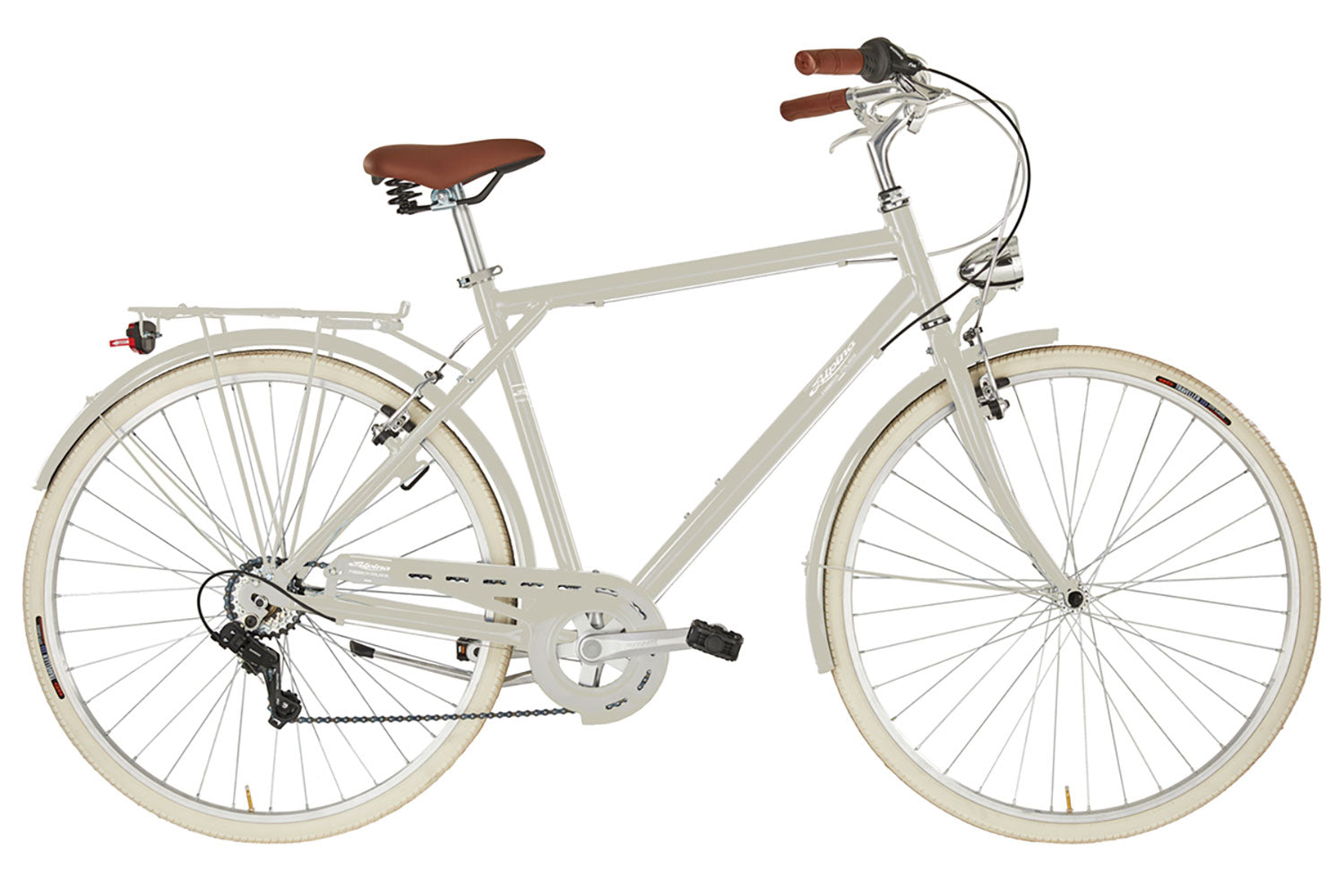Bicicletta City da Uomo 28" Design Vintage Cambio 6V Shimano Freni V-Brake Bonneville Crema
