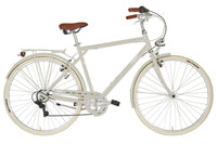 Bicicletta City da Uomo 28" Design Vintage Cambio 6V Shimano Freni V-Brake Bonneville Crema