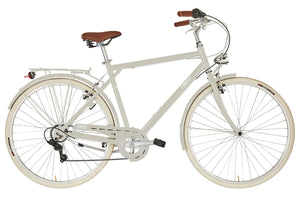 Bicicletta City da Uomo 28" Design Vintage Cambio 6V Shimano Freni V-Brake Bonneville Crema
