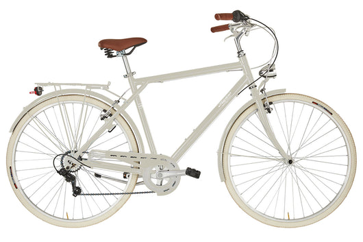 Bicicletta City da Uomo 28" Design Vintage Cambio 6V Shimano Freni V-Brake Bonneville Crema