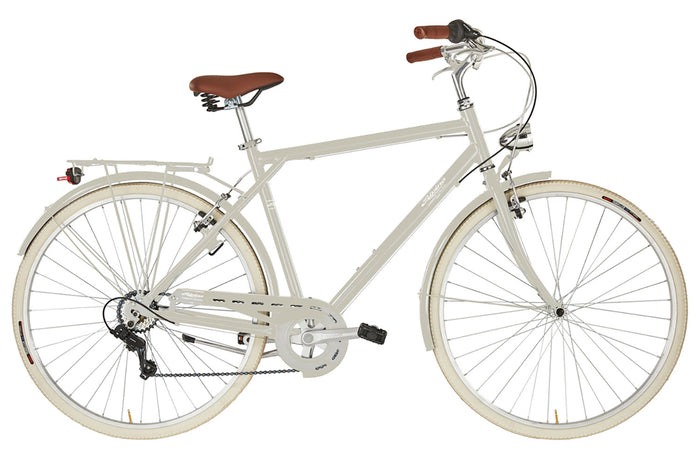 Bicicletta City da Uomo 28" Design Vintage Cambio 6V Shimano Freni V-Brake Bonneville Crema